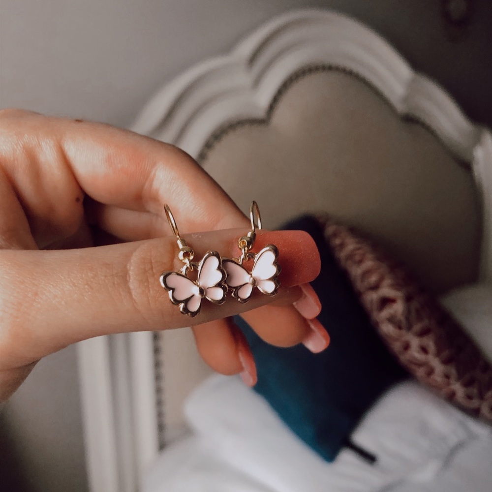 Pink Butterfly Earrings